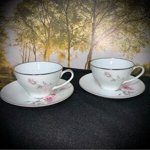 ❄️2/LOT Noritake China Teacup & Saucer Sets
